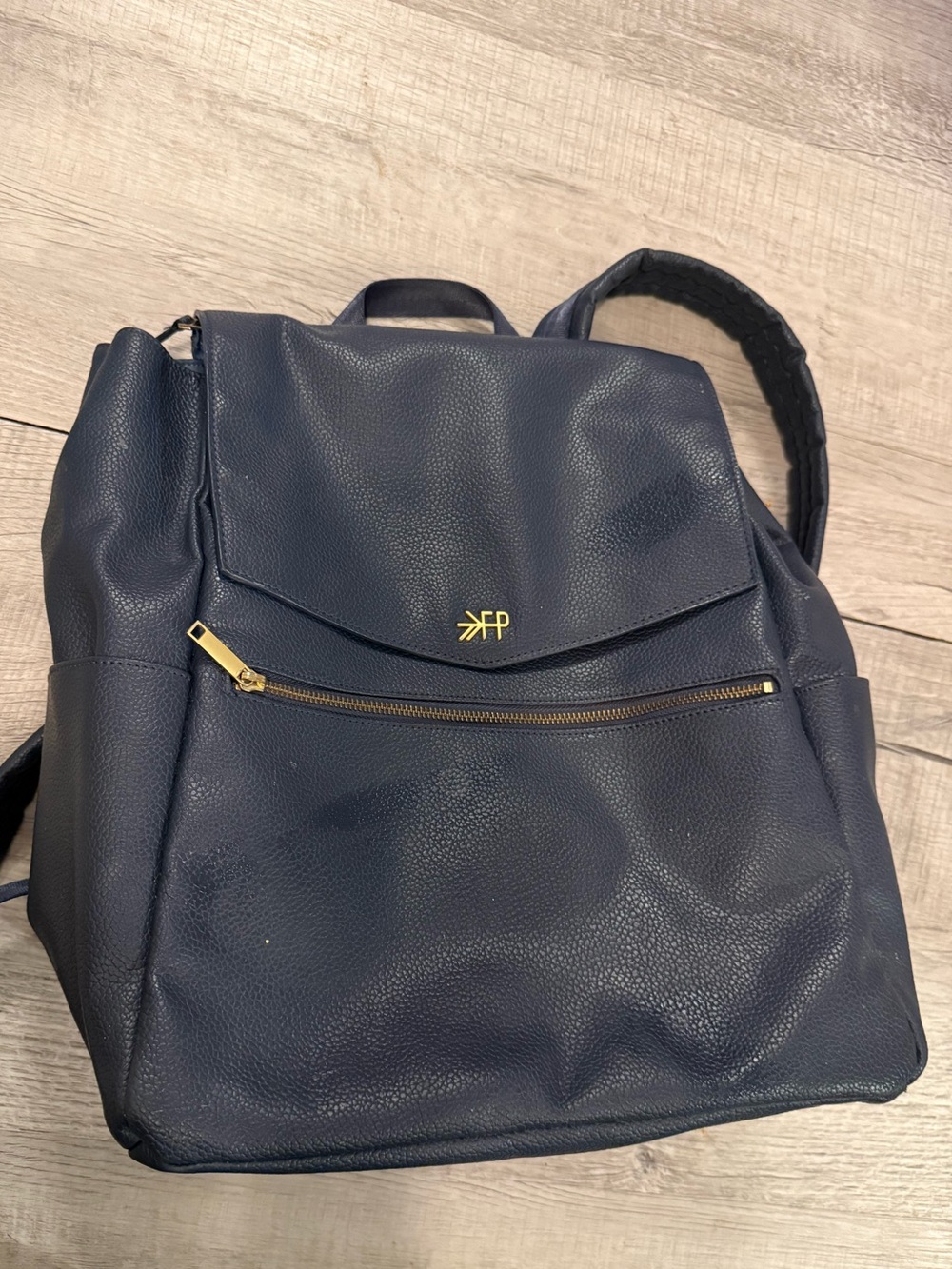 Freshly Picked Navy Leather Diaper Bag II